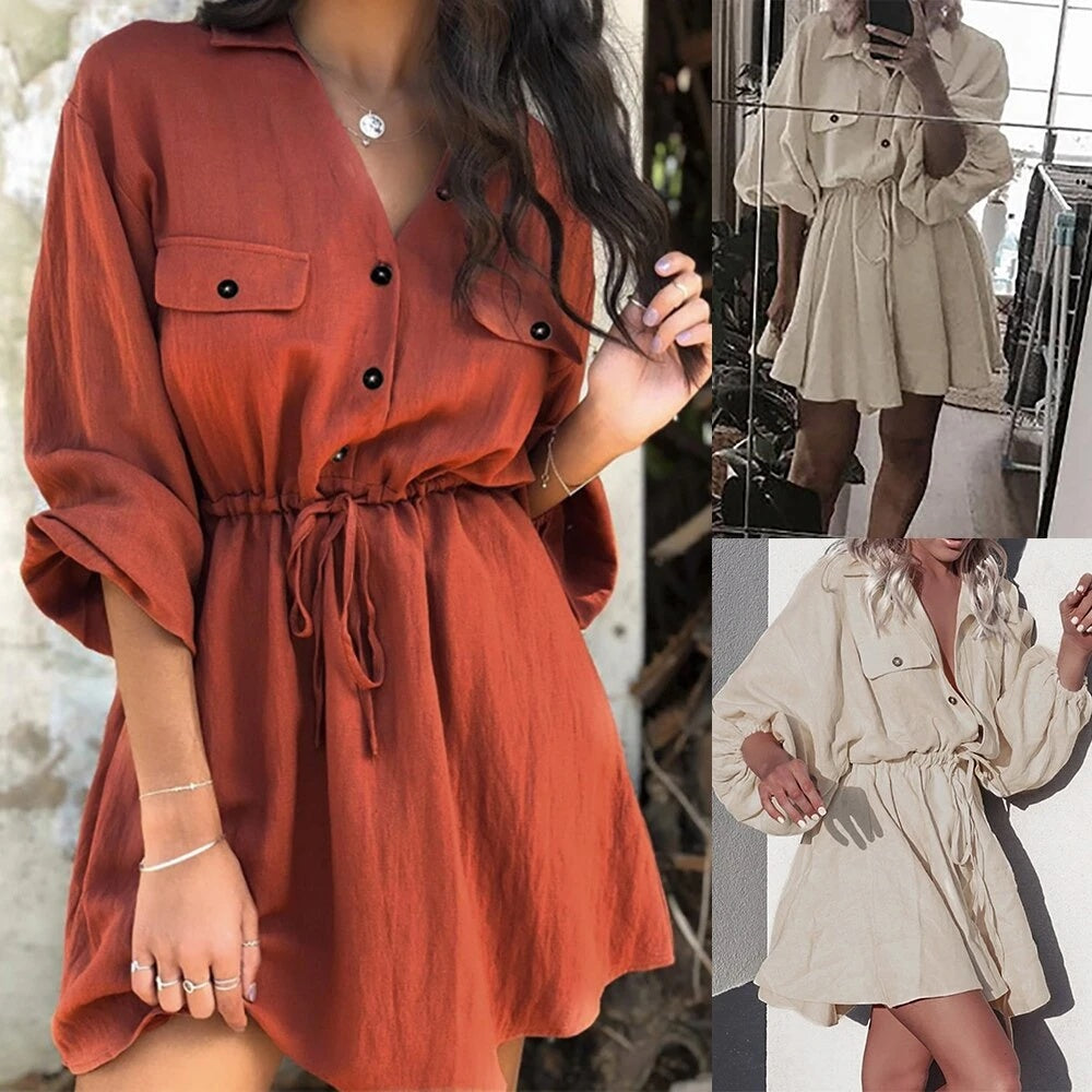 Cotton and linen dress