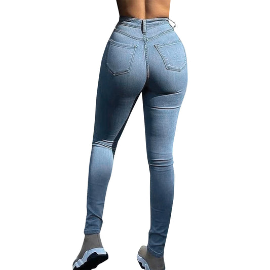 Women Jeans Pants Women Trousers High Waist Flare Leg Jeans for Ladies Solid Color Slim Fit Bell Bottoms Calças Femininas