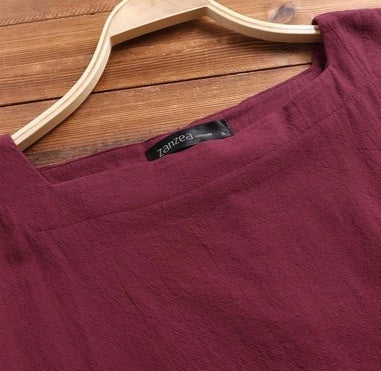 Large pocket cotton and linen dress