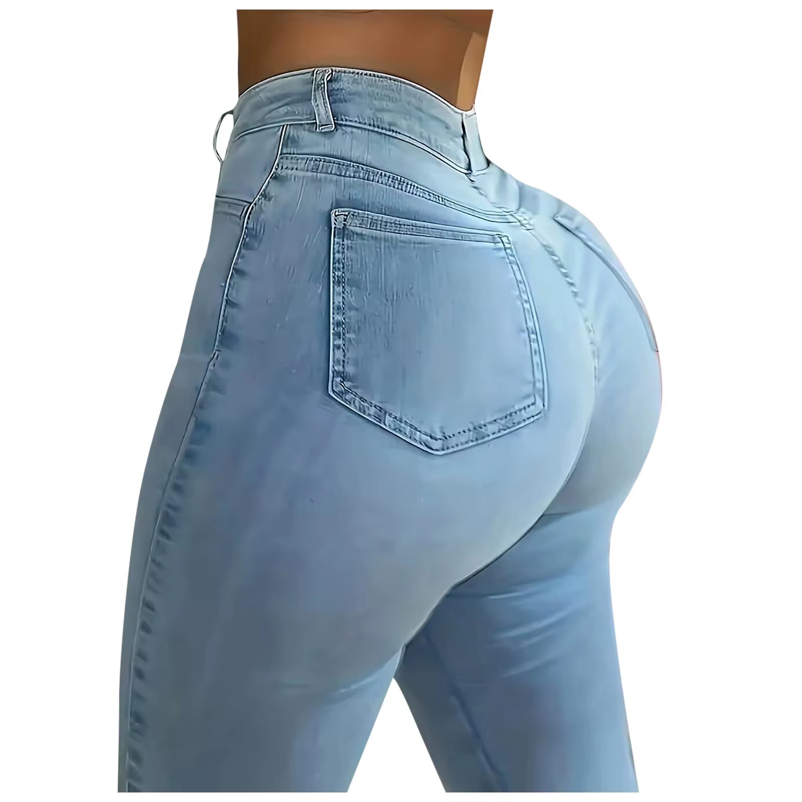 Women Jeans Pants Women Trousers High Waist Flare Leg Jeans for Ladies Solid Color Slim Fit Bell Bottoms Calças Femininas